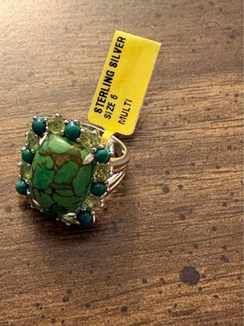 Sterling Silver Genuine Multi-Stone Ring Size 6